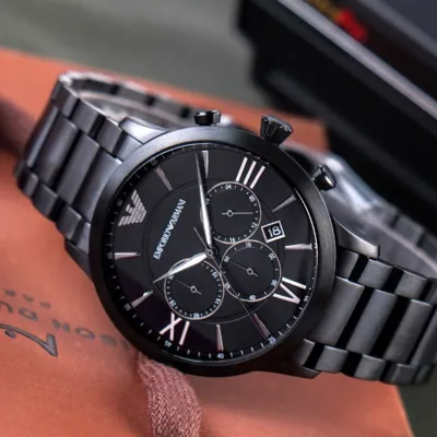 Emporio Armani Chronograph Black Stainless Steel Watch
